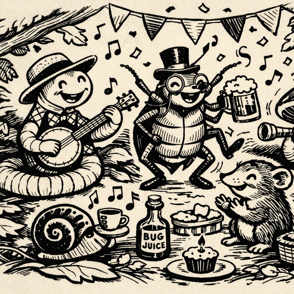 Ernie celebrating the return of soil health.