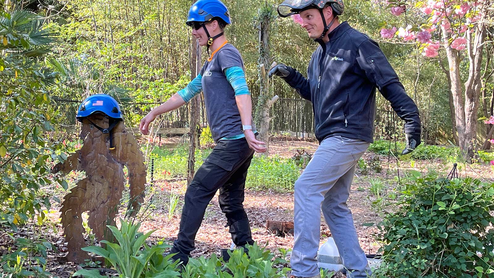 Leaf & Limb crew candidly working and celebrating outdoors in 2025.