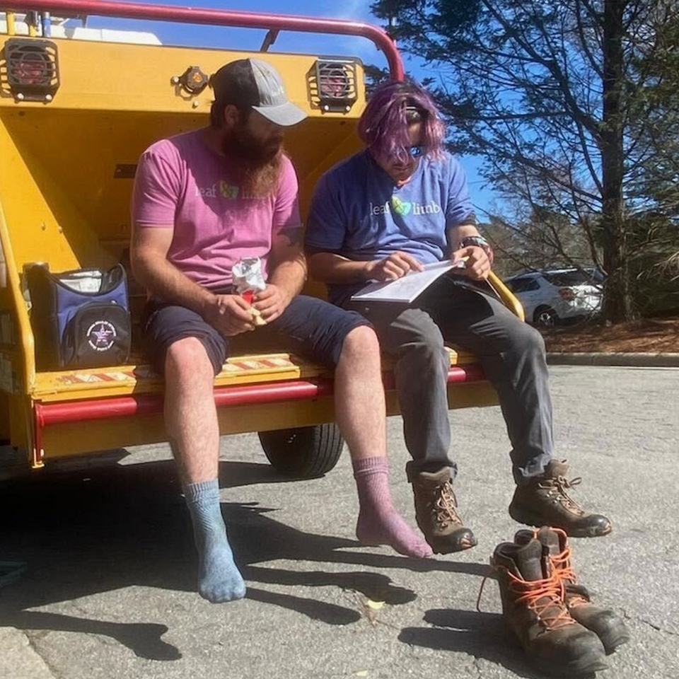 Care includes rest. Even in work boots and mismatched socks, there’s room for laughter, warmth, and a pause in the middle of the day.